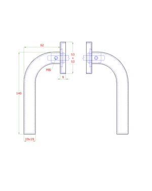 kľučka nerezová (pár), balenie: 2ks kľučka + príslušenstvo k montáži, brúsená nerez K320 /AISI304 - slide 1