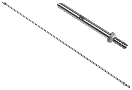 Táhlo pro kotvení skleneného přístřešku (ø 10mm, L:1000mm, závit:M10, L10), broušená nerez K320 /AISI304