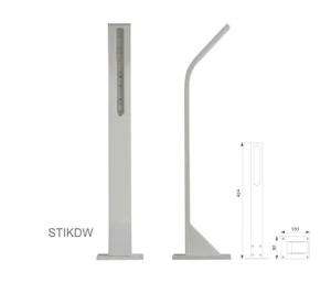 vonkajšie LED osvetlenie STIK S - biela farba, osvetlenie smerom nahor (do zeme), H = 404mm, celohliníkové telo - slide 0