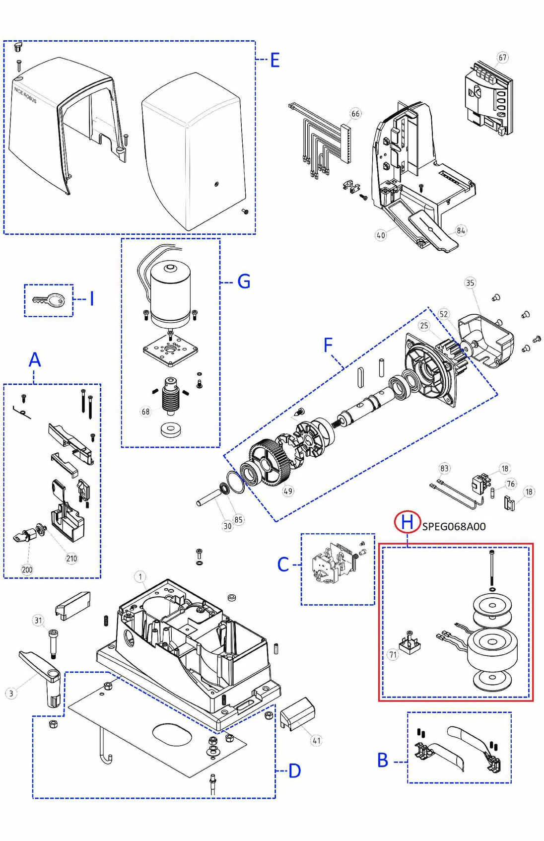 SPEG068A00 kit TRA-DR01.1035 transformátor 230V/22V/11.A