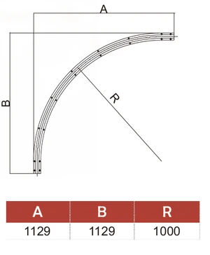 Vodiaci profil pre brány, U profil, dĺžka 1m, zakrivenie 90 stupňov - slide 1