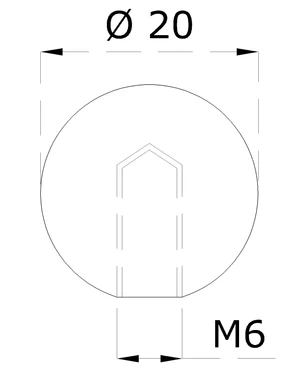 Koule plná se závitem M6 / ø 20mm, broušená nerez K320 / AISI304 - slide 1