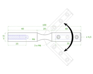 Úchyt pro nerezové lanko ø 4 mm (100 mm / ø 12 mm), broušená nerez K320 / AISI304 - slide 1