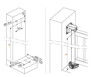 LOCINOX® INTERIO GROUND - montážní adaptér pro uchycení zavírače INTERIO na zem - slide 1