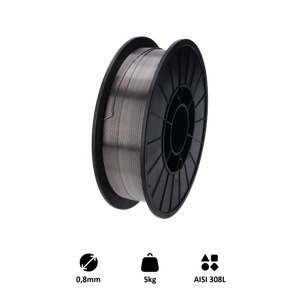 zvárací drôt /AISI 308L (0.8 mm) 5kg, MIG-MAG nerez - slide 0