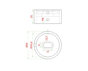 Kotvení boční na madlo / trubku ø 42,4 mm, broušená nerez K320 / AISI304 - slide 1