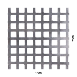 Dierovaný plech štvorcový radový Fe, otvor: 10x10mm, rozteč: 15mm, (1000x2000x2.0mm)