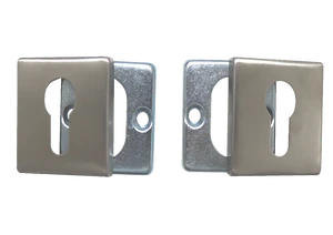 Čtvercová rozeta na cylindrickou vložku (54x54mm), bal .: 1 pár, broušená nerez K320 / AISI304, spodní část pozink - slide 0