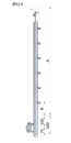 Nerezový sloup, boční kotvení, 6 řadový průchodný, venkovní, vrch nastavitelný (ø 42,4x2 mm), broušená nerez K320 / AISI304