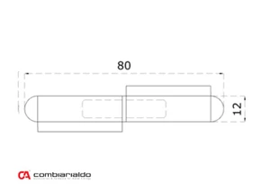 Nerezový pant dvoudílný 80x12 mm, AISI304 - slide 1