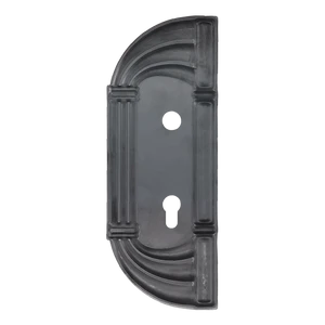 Štítek 310x116x2 mm s otvory, rozteč 90 mm, otvor pro kliku ø 19,5 mm, zdobený, levý, s otvorem pro zámek - slide 0