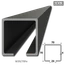 C profil 70x70x4mm L=7000mm čierný Fe pre samonosný systém posuvnej brány