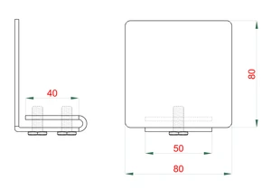 Samonosný systém 80x80x5 mm pro posuvné brány do 300 kg / 5 m průjezd (W39/80Fe 6 m černý profil, 1x W-SET80/F) - slide 5