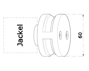 svorka skla stredová plochá (60x28mm) pre sklo 8-12mm, brúsená nerez K320 /AISI304, balenie neobsahuje gumičky na sklo - slide 1