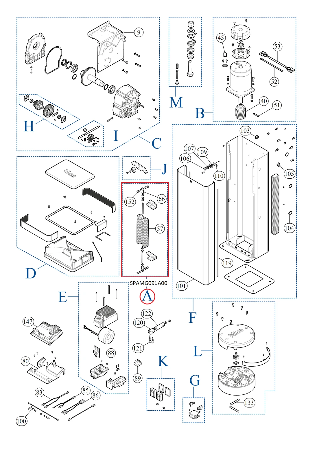 SPAMG091A00 kit pružiny pro M3BAR / M5BAR