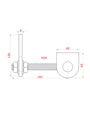 Záves nastaviteľný M20, otváranie 180°, brúsená AISI304 - slide 1