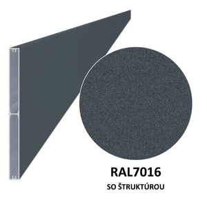 Profil 200x16mm, L-6000mm,práškový lak, štruktúra RAL7016 - slide 0