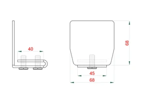 PICCOLO-Klasik samonosný systém 69x69x4mm posuvnej brány do 200kg/4,5m otvor (C399P-4/Fe 1x6m čierný profil, C395KIT/P-K 1ks) intenzívna prevádzka - slide 5