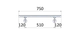 Led madlo ø 42.4mm, L-750mm, brúsená nerez AISI304