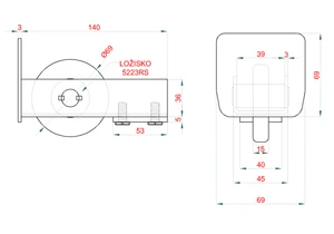 Samonosný systém 69x69x4 pro posuvné brány do 200 kg / 4,5 m otvor (C399P-4/Fe 1x6m černý profil, W395P.F2 2ks, C396P 1ks, C397P 1ks, C398P 1ks) - slide 3