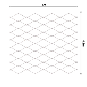 Nerezová sieť, 0,8x5m, oko 50x50mm, hrúbka 1,5mm, AISI316 - slide 0