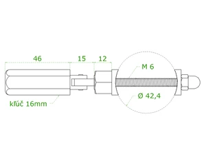 Úchyt pro nerezové lanko ø4 mm na trubku ø42,4 mm, broušená nerez K320 / AISI304 - slide 2