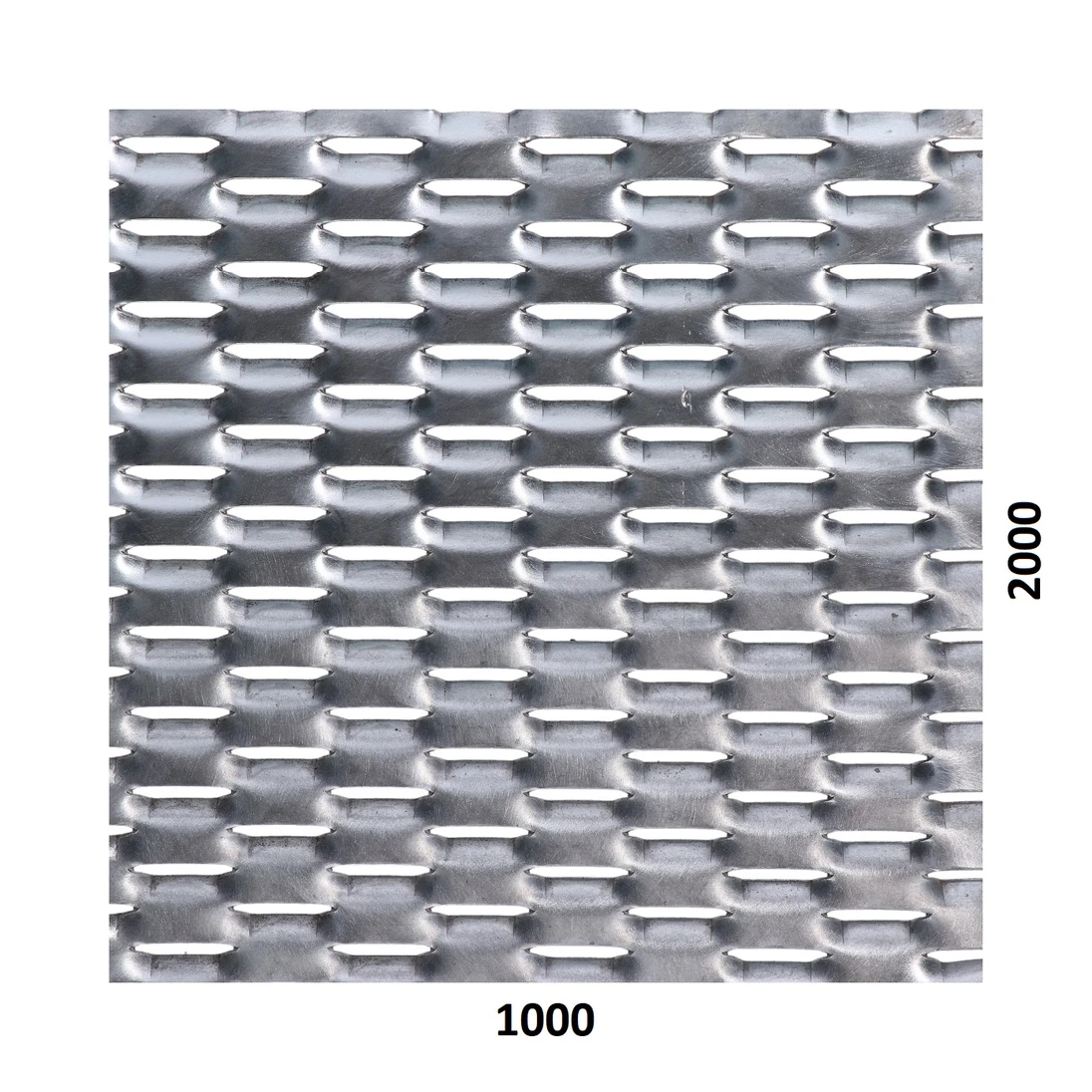 nerezový ťahokov šesťhranné oko: 44x12mm, mostík: 5mm (1000x2000x1,0mm), bez povrchovej úpravy /AISI304