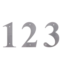 Číslo domové 0-9, (127x1.5mm), s dierami, brúsená nerez K320 / AISI 304