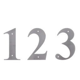 Domové čísla 0-9, s dierami, brúsená nerez AISI304