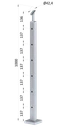 Nerezový sloup, vrchní kotvení, 6děrový průchozí