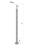 nerezový stĺp, vrchné kotvenie, 6 dierový priechodný, vrch nastaviteľný (ø 42.4x2mm), brúsená nerez K320 /AISI316