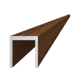 U profil 20.5x22mm, L-6000mm, práškový lak, struktura OŘECH