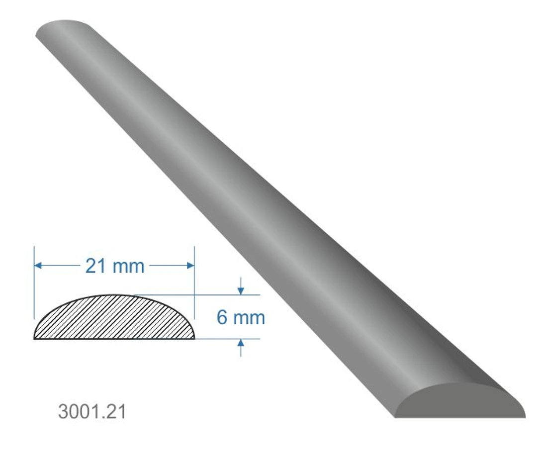 Pásovina oblá D 21x6x2000mm, mäkká, cena za KUS (2m)