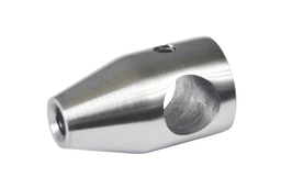 Držák tyče ø 12 mm, plochý (20x36 mm), závit M5, broušená nerez K320 / AISI304