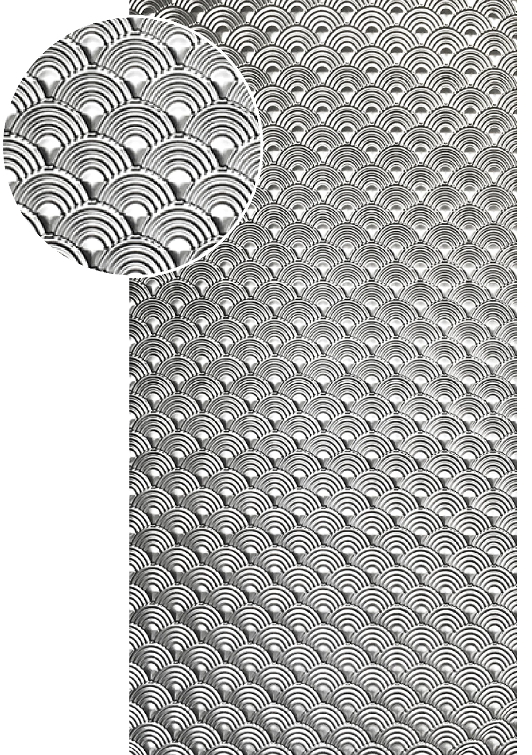 Plech  pozinkovaný, 2000x1000x1,2mm - DÚHA, 3D vzor