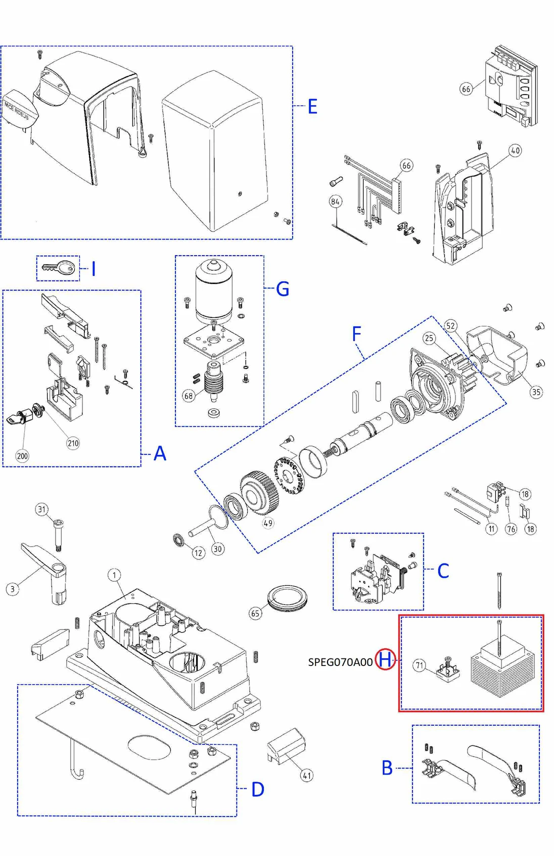 SPEG070A00 kit transformátoru a diodového můstku DPONTE-B.2830