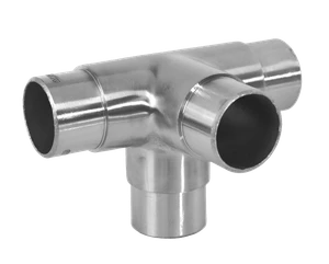 Spojka křížový kus na trubku ø42.4mm, broušená nerez AISI304 - slide 0
