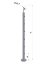 nerezový stĺp, vrchné kotvenie, 6 dierový priechodný, vrch nastaviteľný (ø 42.4x2mm), leštená nerez /AISI304