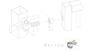 LOCINOX® G90Z-B navárací záves M16, 90° otvárateľný, nastaviteľný 1D, čiastočne pozinkovaný - slide 1