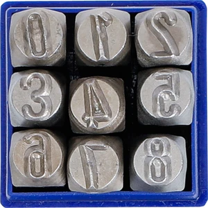 Razidla čísel, 10 mm, Určeno pro jemné vyrážení znaků do dřeva a měkkých kovů. Dodávané v plastové krabičce. Podle DIN 1451 - slide 2