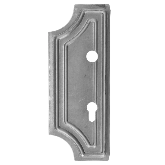 Štítek s otvory na dveře-kovaný 277x104x2mm, rozteč 90mm,  zápust 30 mm, díra ø20 mm, levý