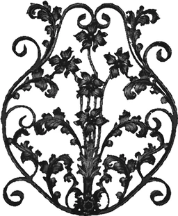 Kovářský ornament H 840 x L 690 mm, 30 x 8 mm