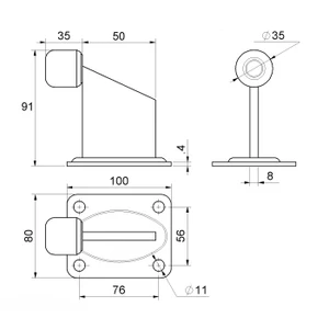 Doraz KVN gate systems na posuvnú bránu, platňa 100x80mm - slide 1