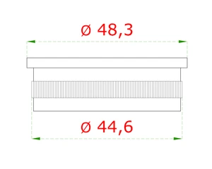 ukončenie-zátka na trubku ø 48.3mm, brúsená nerez K320 /AISI304 - slide 1