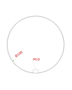 Koule dutá se závitem M10 /ø 100 mm, broušená nerez K320 /AISI304 - slide 1