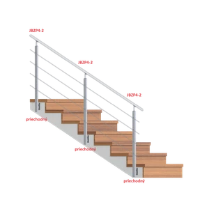 Nerezový stĺp,bočné kotvenie,4 radový M6,vonkajší,vrch nastaviteľný - slide 2