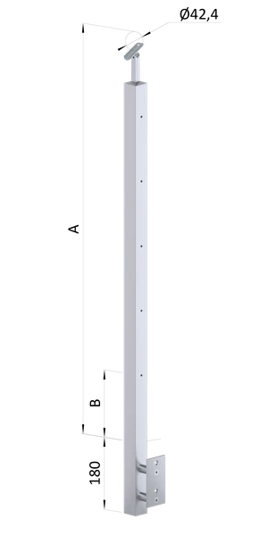 Nerezový sloup, boční kotvení, 5řadový M6, vnitřní - slide 0