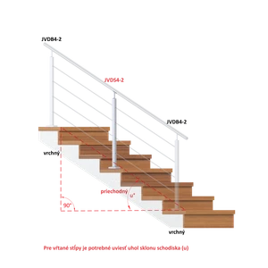 Nerezový stĺp, vrchné kotvenie, 4-dierový priechodný - slide 1