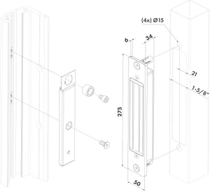 LOCINOX® MAGUNIT 2500 zadlabávací přídržní elektromagnet, blokace v tahu 2500N, pro křídlové a posuvné vrata - slide 1