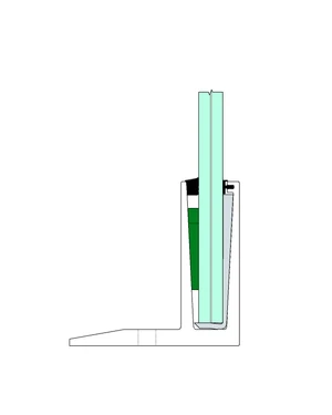 Hliníkový kotevní profil pro sklo 12-22 mm, vrchní kotvení. Bez příslušenství, povrchová úprava brus, cena za délku 5000 mm - slide 3